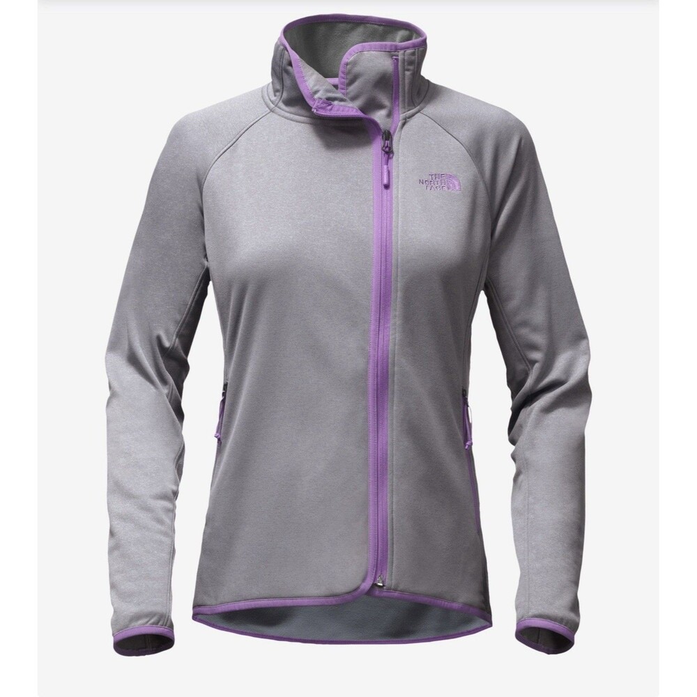 The North Face Arcata Full Zip Fleece Jacket Womens Gray Asymmetrical Size Large